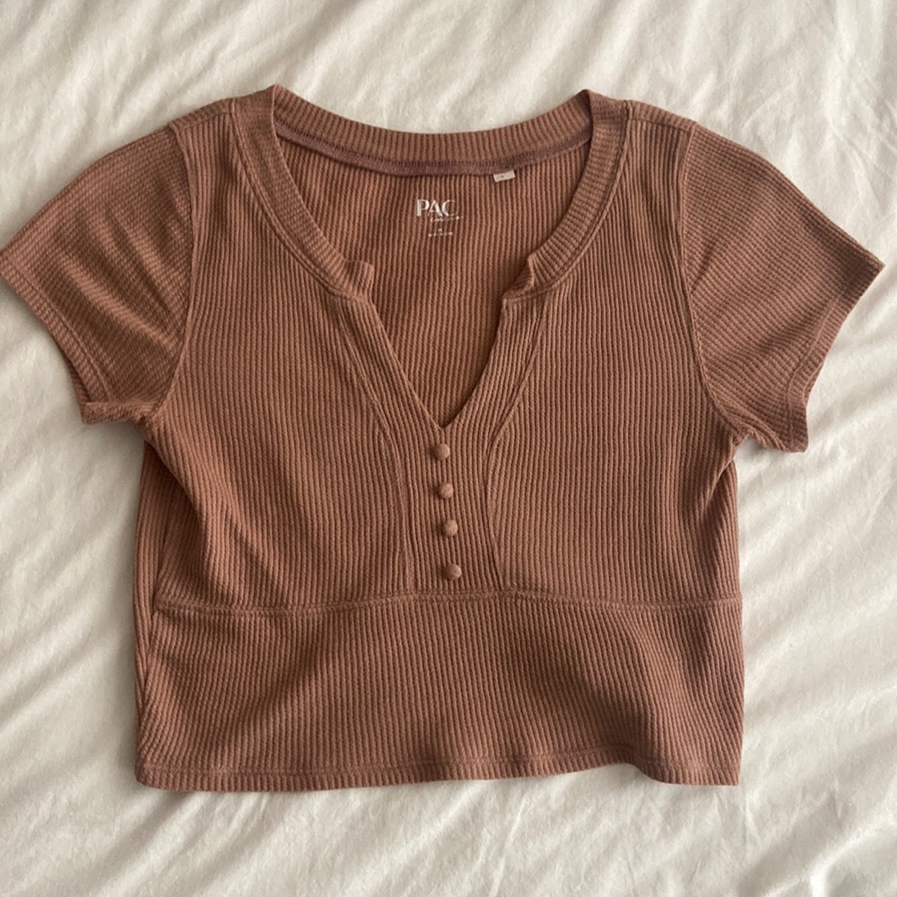 Brown Pacsun cropped v neck